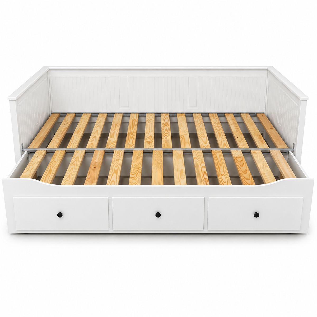 IKEA HEMNES Daybed with 3 Storage Drawers & Mattresses – White – 80 × 200 / 160 × 200 cm