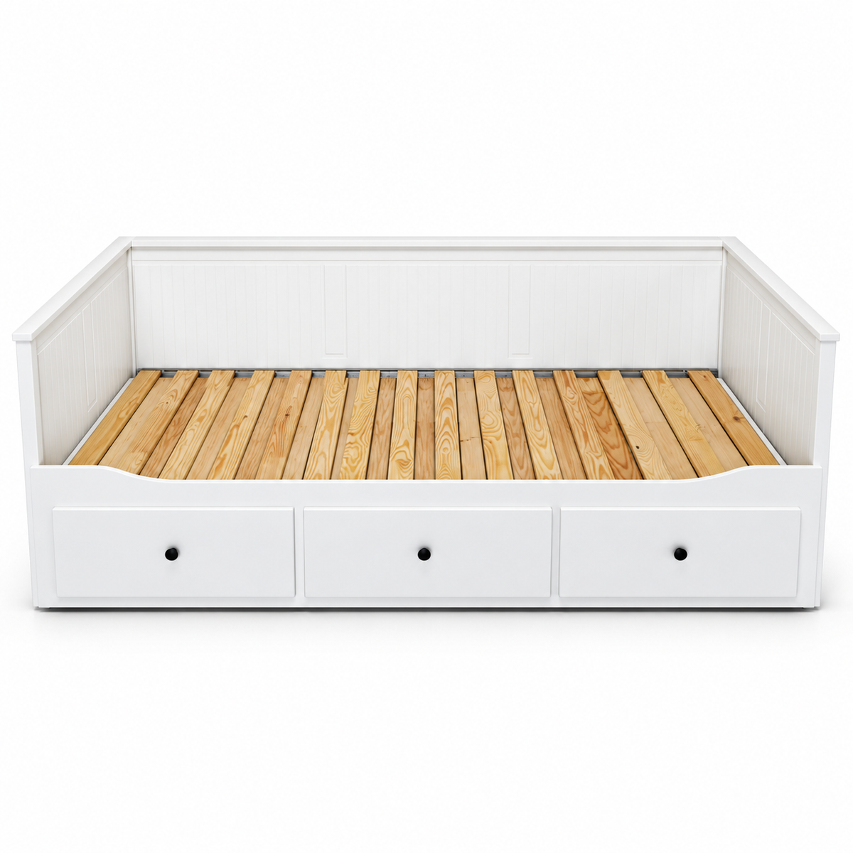IKEA HEMNES Daybed with 3 Storage Drawers & Mattresses – White – 80 × 200 / 160 × 200 cm