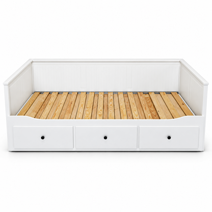 IKEA HEMNES Daybed with 3 Storage Drawers & Mattresses – White – 80 × 200 / 160 × 200 cm