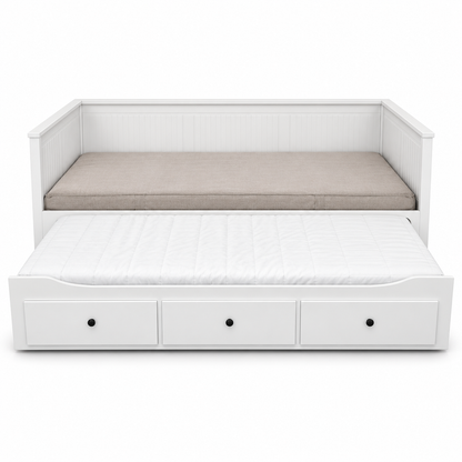 IKEA HEMNES Daybed with 3 Storage Drawers & Mattresses – White – 80 × 200 / 160 × 200 cm