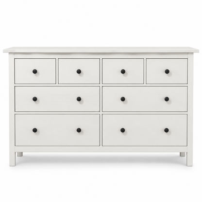 IKEA HEMNES 8-Drawer Chest – White Stain – 160 × 50 × 96 cm