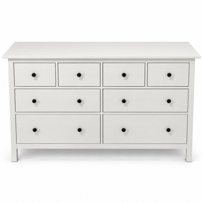 IKEA HEMNES 8-Drawer Chest – White Stain – 160 × 50 × 96 cm