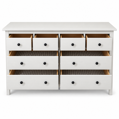 IKEA HEMNES 8-Drawer Chest – White Stain – 160 × 50 × 96 cm