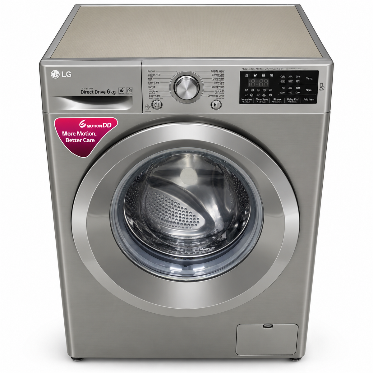 LG 6kg Inverter Direct Drive Front Load Washing Machine – Stone Silver – F2J5NNP7S
