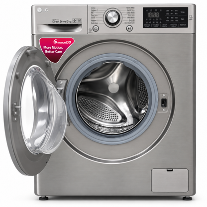 LG 6kg Inverter Direct Drive Front Load Washing Machine – Stone Silver – F2J5NNP7S