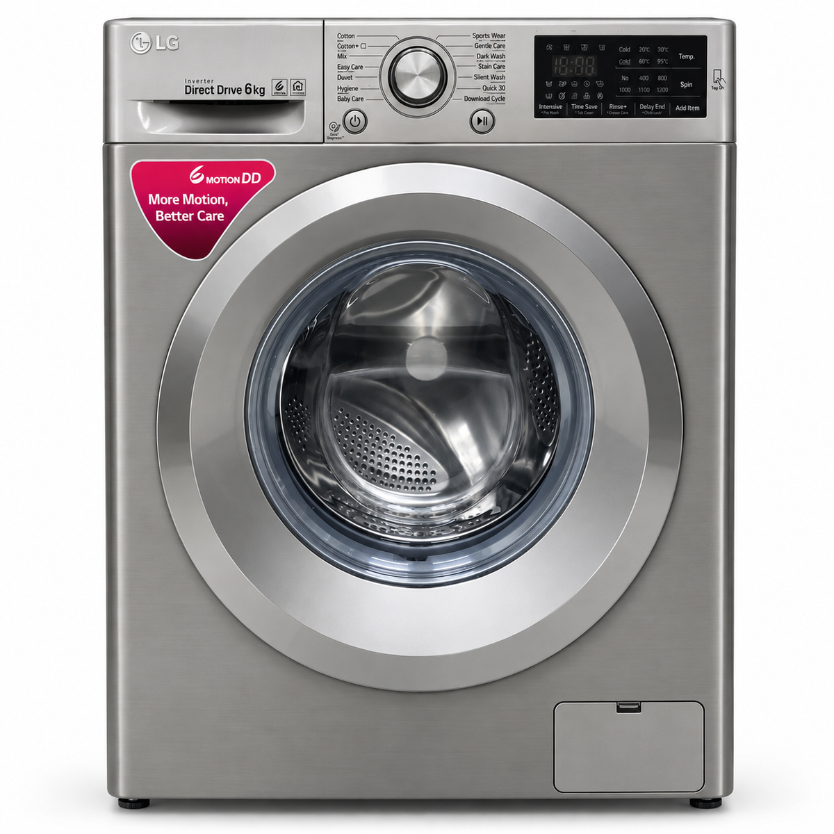 LG 6kg Inverter Direct Drive Front Load Washing Machine – Stone Silver – F2J5NNP7S