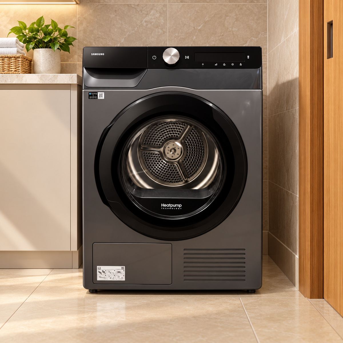 Samsung DV80T5220AX 8kg Heat Pump Tumble Dryer with AI Control & SmartThings – Inox
