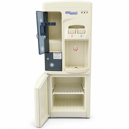 Super General SGL1171 Hot & Cold Water Dispenser with Storage Cabinet – Cream White – 31.2 × 32.5 × 96 cm