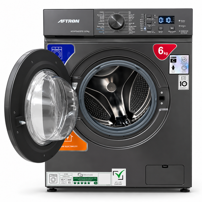 AFTRON AFWF6420FSI 6kg Inverter Front Load Washing Machine – Silver