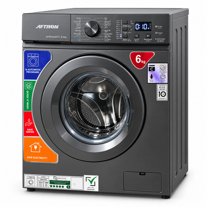 AFTRON AFWF6420FSI 6kg Inverter Front Load Washing Machine – Silver