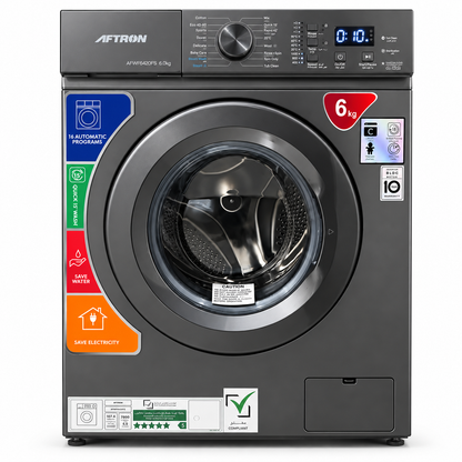 AFTRON AFWF6420FSI 6kg Inverter Front Load Washing Machine – Silver