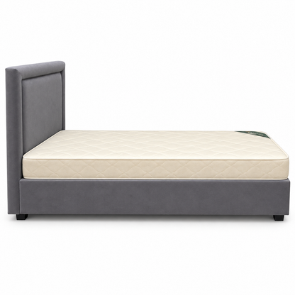 Home Box Modern Upholstered Single Bed with Mattress – Grey – 90 × 190 cm