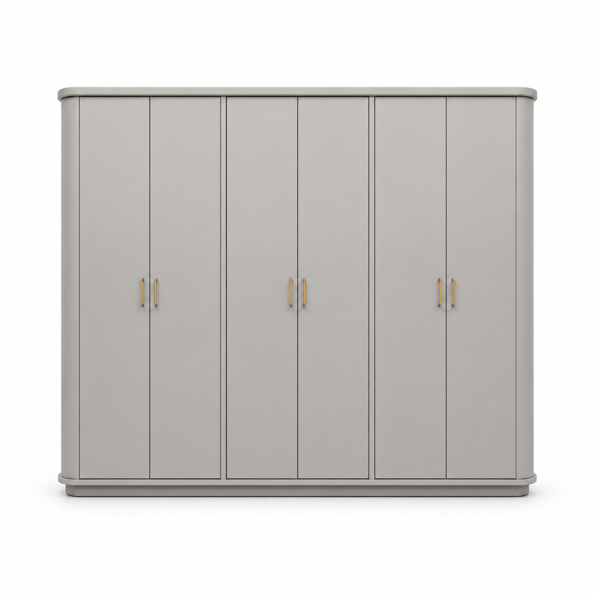 Homes r Us Complete King Bedroom Set with Myra Bed, Mattress & New Selena 6-Door Wardrobe – 180 × 200 cm – Cream & Beige