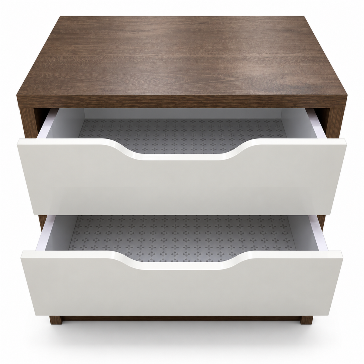 Home Centre Jamie 2-Drawer Nightstand – Oak/Brown & White – 54 × 38 × 48 cm