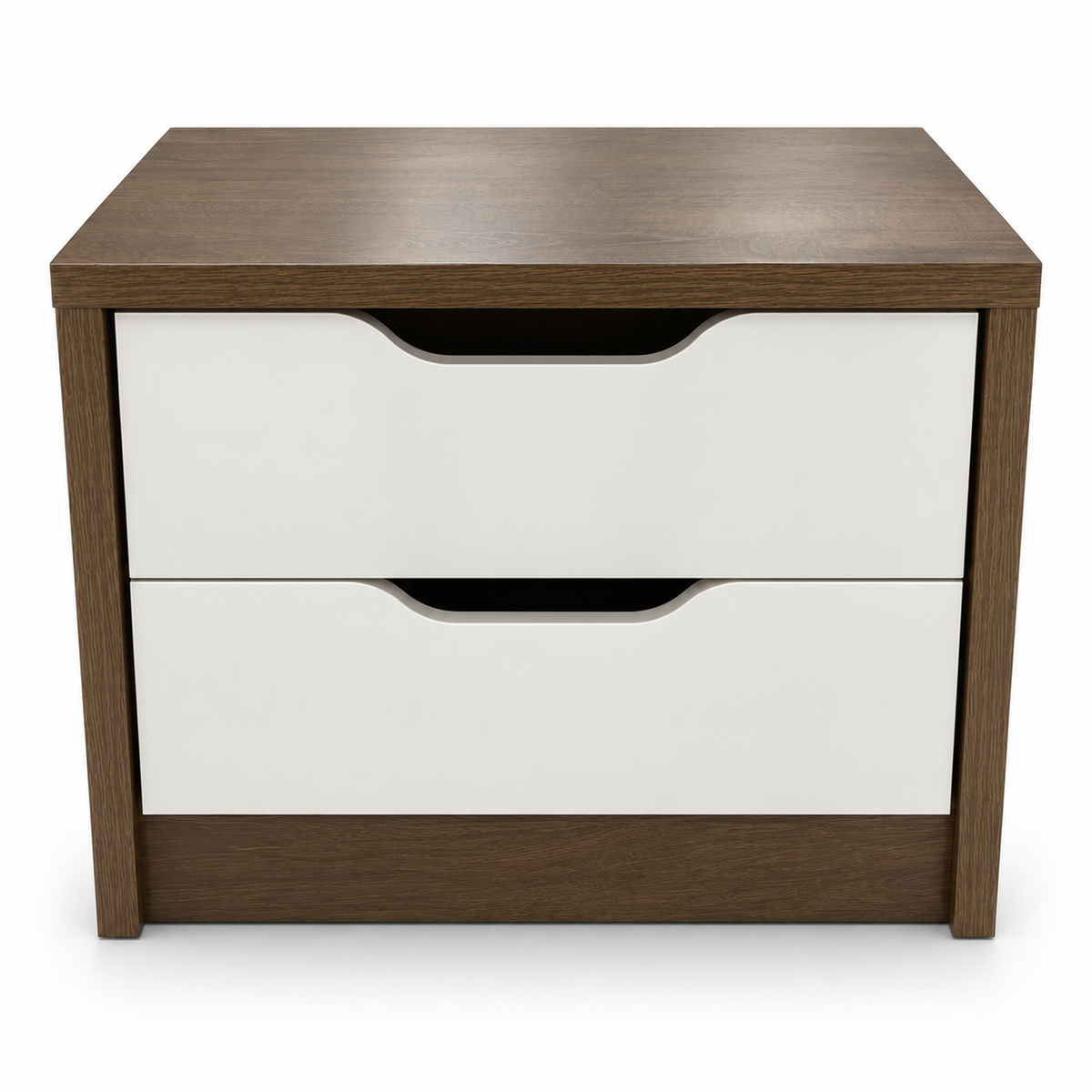 Home Centre Jamie 2-Drawer Nightstand – Oak/Brown & White – 54 × 38 × 48 cm