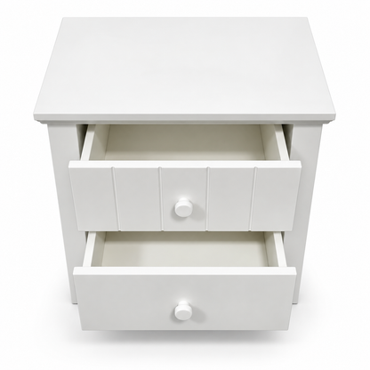 Home Centre Taylor 2-Drawer Nightstand – White – 55.5 × 46 × 56 cm
