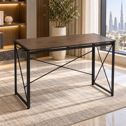 Home Box Movo Jenna Foldable Study Desk – 100 × 50 × 72 cm – Dark Brown & Black