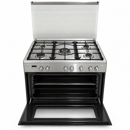 Frigidaire FNGE90JGRS 90cm 5-Burner Gas Cooker with 127L Fan Oven – Stainless Steel