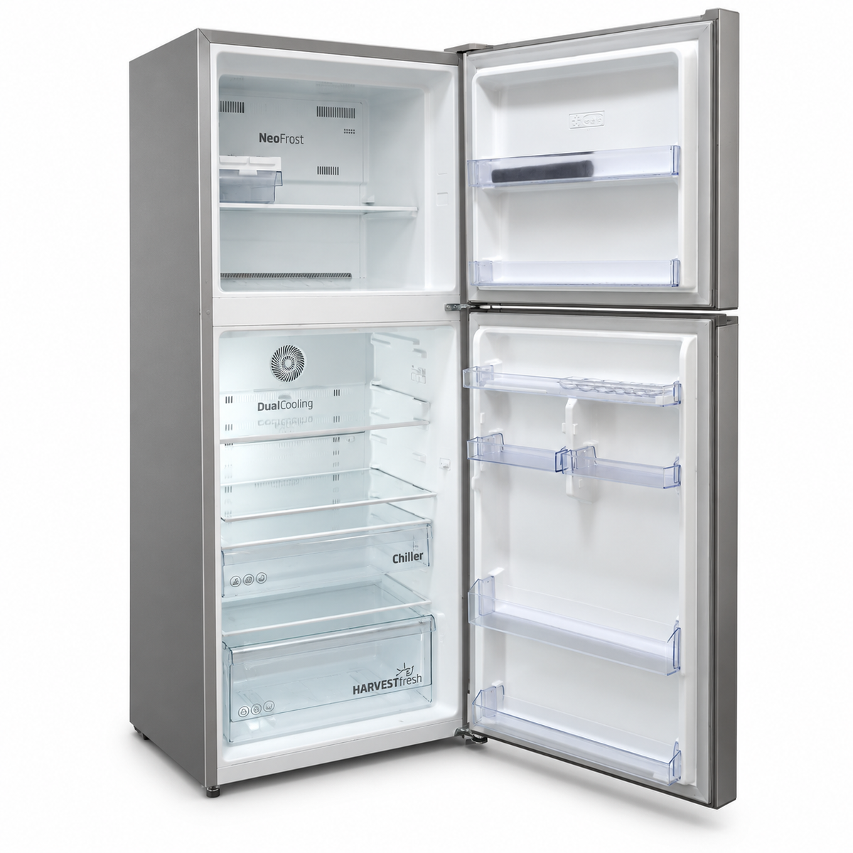 Beko RDNT401XS 409L Top-Mount Fridge Freezer – Brushed Silver – 172 × 66 × 70 cm