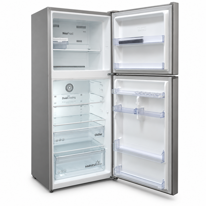 Beko RDNT401XS 409L Top-Mount Fridge Freezer – Brushed Silver – 172 × 66 × 70 cm