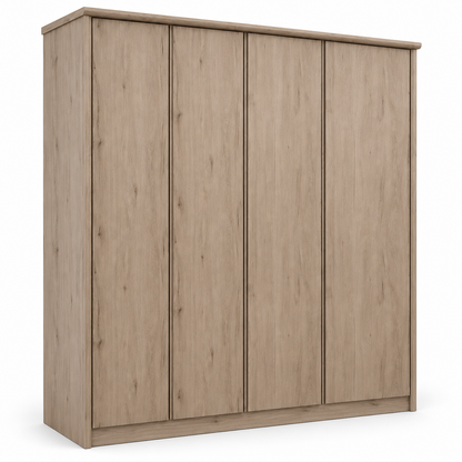 Home Centre Neptune 4-Door Wardrobe with 2 Drawers – Natural Oak – 175.6 × 58.5 × 210 cm