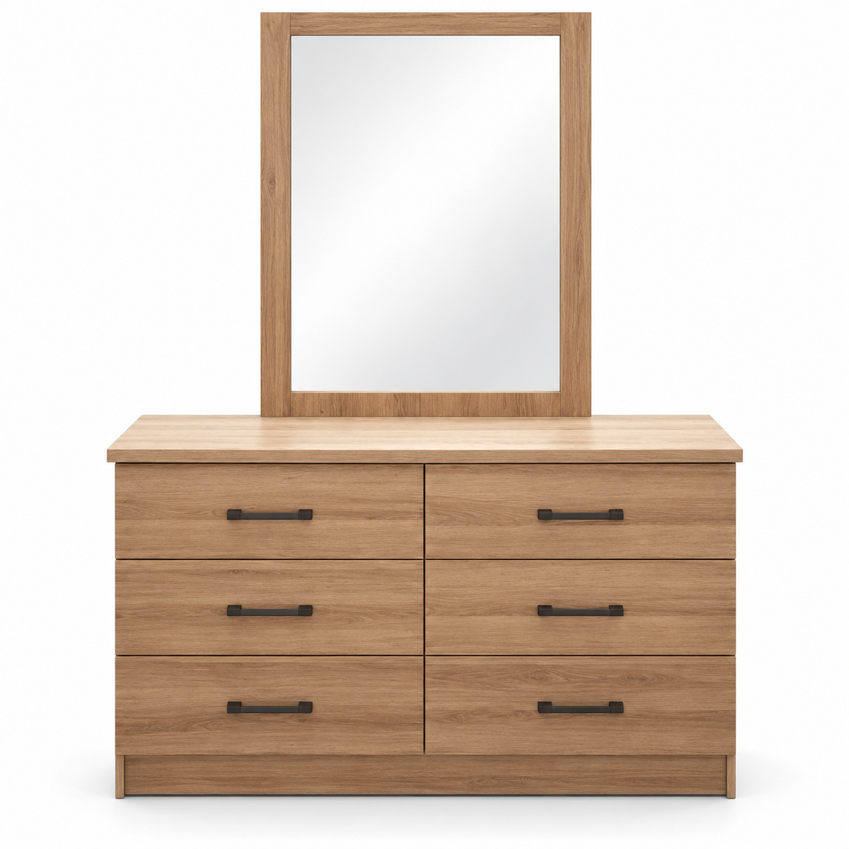 Home Box Movo Cooper 6-Drawer Master Dresser – Beige – 120 × 42.3 × 75.3 cm
