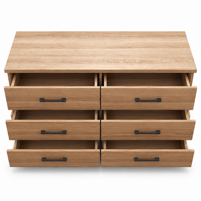 Home Box Movo Cooper 6-Drawer Master Dresser – Beige – 120 × 42.3 × 75.3 cm