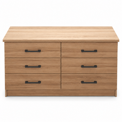 Home Box Movo Cooper 6-Drawer Master Dresser – Beige – 120 × 42.3 × 75.3 cm