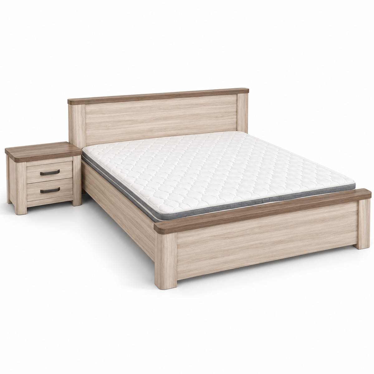 Home Box Movo Cooper King Bedroom Set with Mattress, Wardrobe & Dresser – Beige – 180 × 200 cm