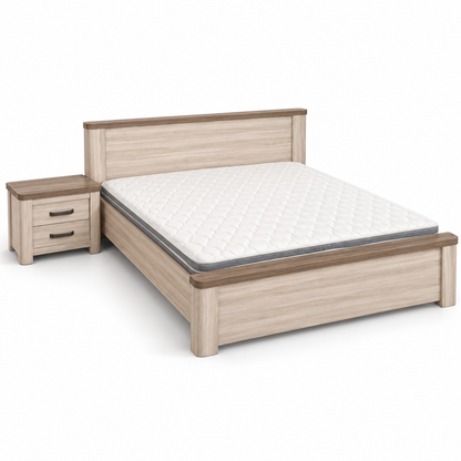 Home Box Movo Cooper King Bedroom Set with Mattress, Wardrobe & Dresser – Beige – 180 × 200 cm