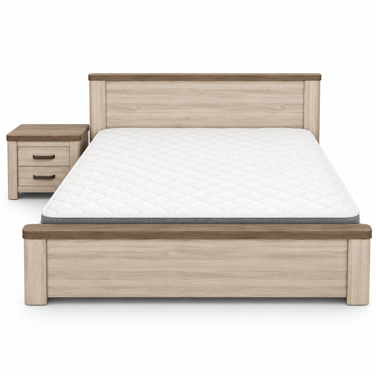Home Box Movo Cooper King Bedroom Set with Mattress, Wardrobe & Dresser – Beige – 180 × 200 cm