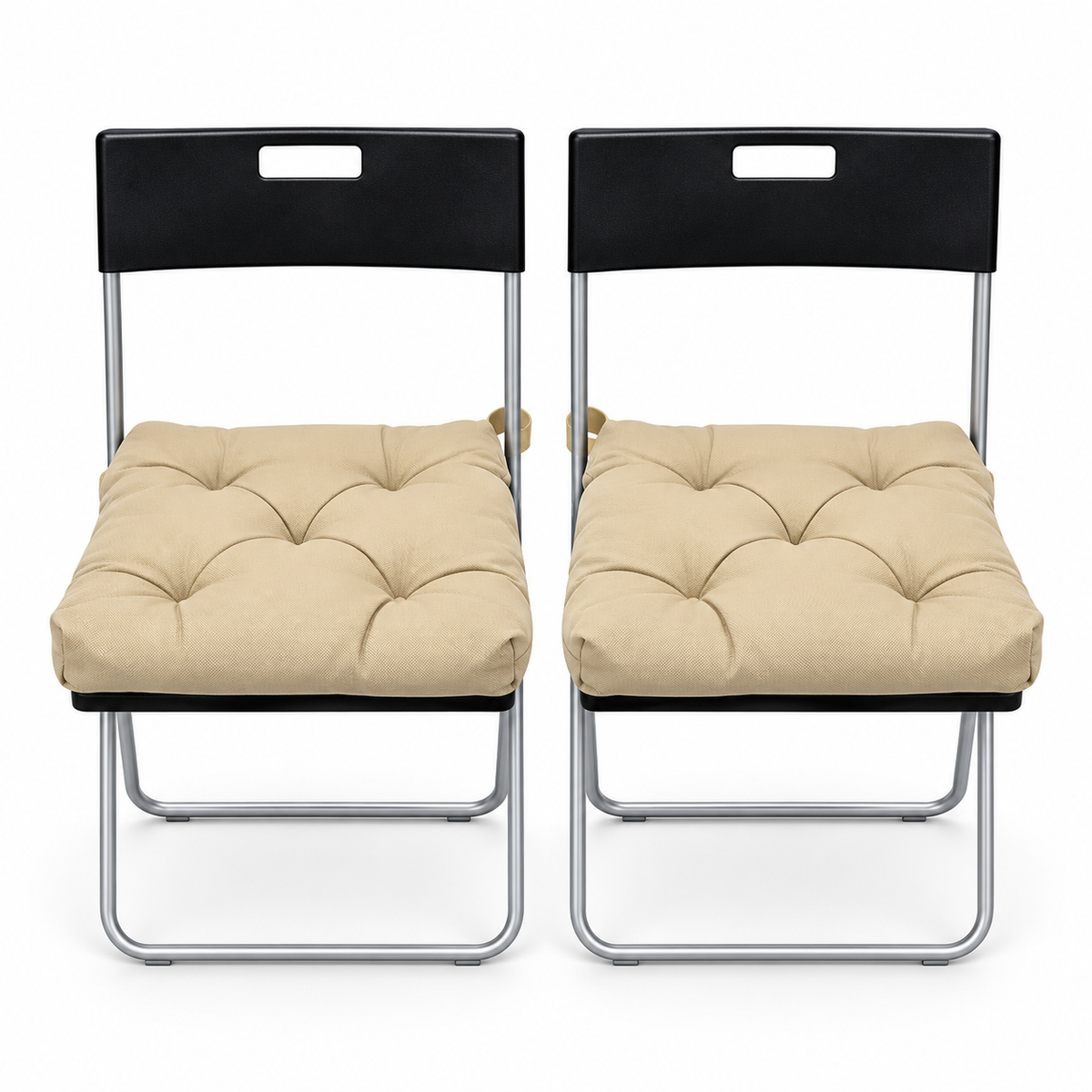 IKEA GUNDE Folding Chairs – Black – Set of 2