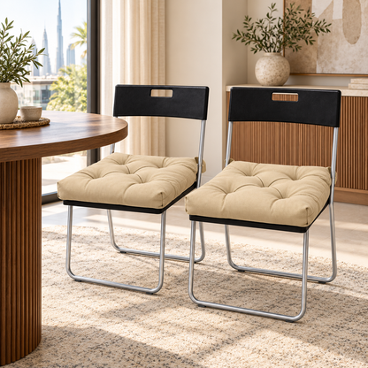 IKEA GUNDE Folding Chairs – Black – Set of 2