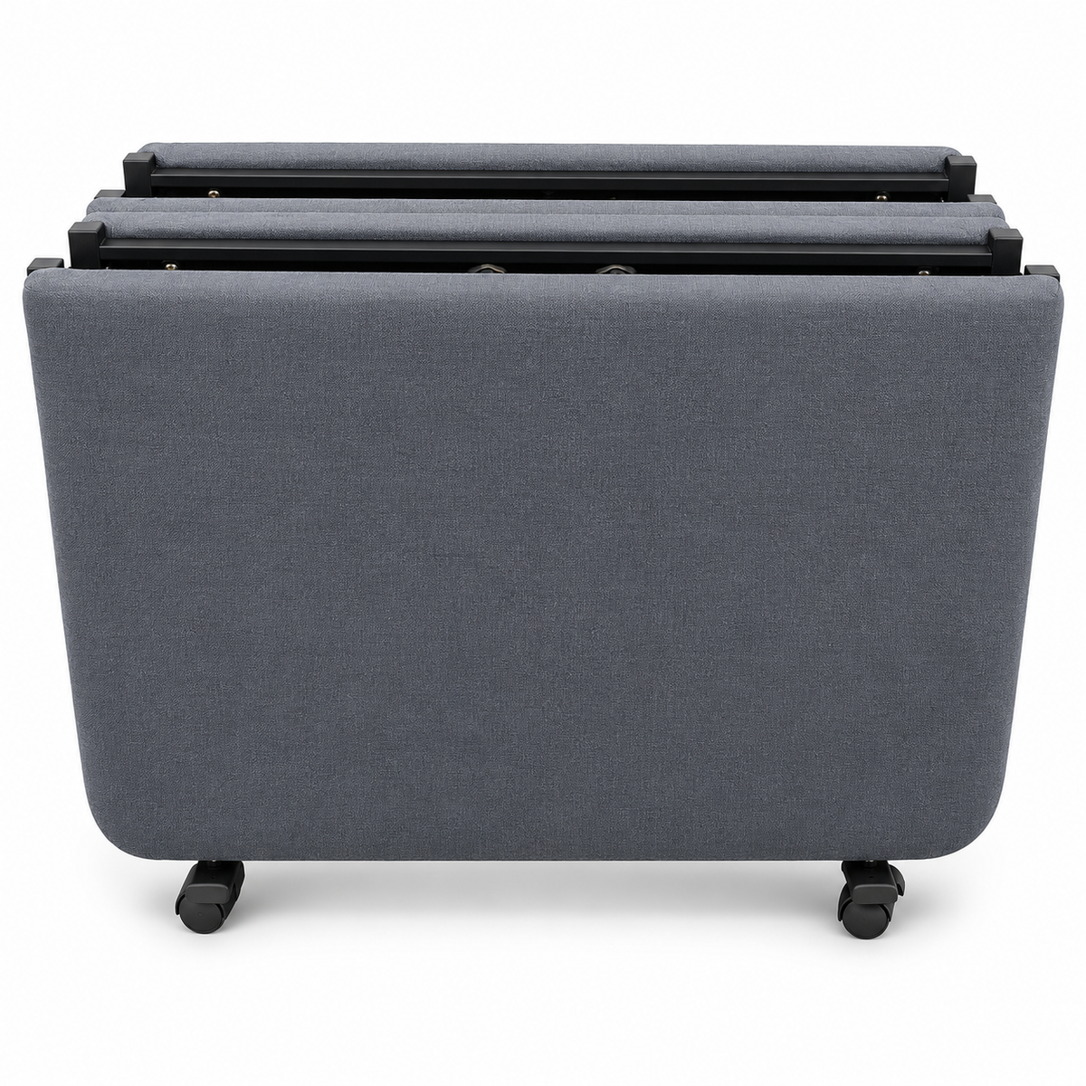 HOMCOM Folding Convertible Single Guest Bed & Ottoman – Grey – 201 × 75 cm