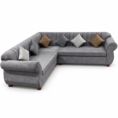 PAN Home Large L-Shaped Corner Sofa – Grey – 260 × 260 cm