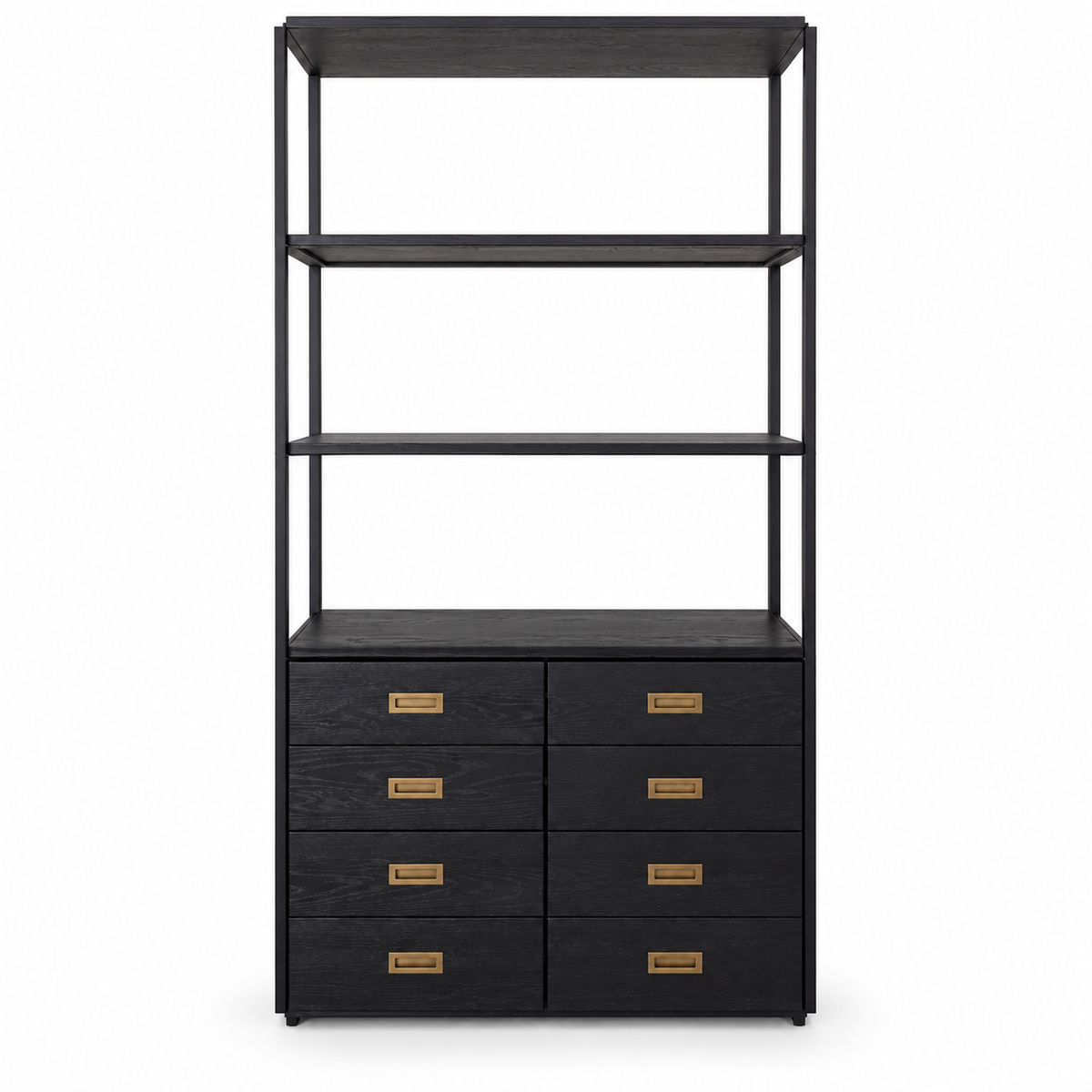 PAN Home 8-Drawer Storage & Display Shelving Unit – Natural Black