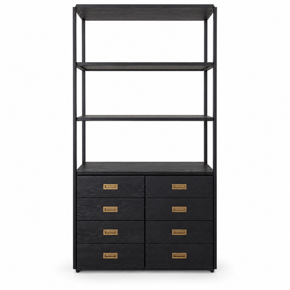 PAN Home 8-Drawer Storage & Display Shelving Unit – Natural Black