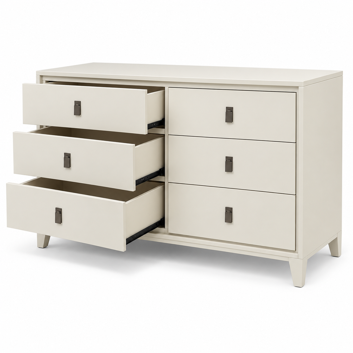 Home Box Orion Ray 6-Drawer Dresser – Beige – 135 × 39 × 81 cm