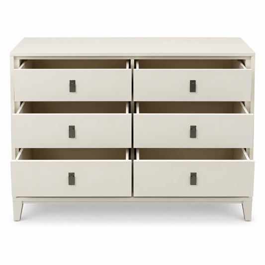 Home Box Orion Ray 6-Drawer Dresser – Beige – 135 × 39 × 81 cm