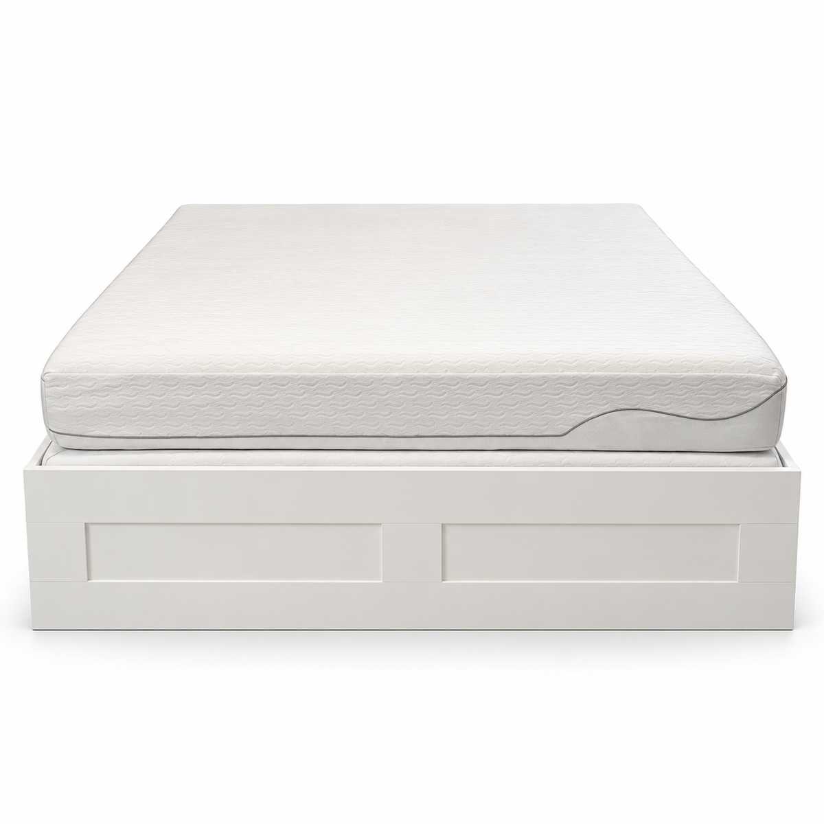 IKEA BRIMNES King Bed Frame with 4 Storage Drawers & Mattress – White – 180 × 200 cm