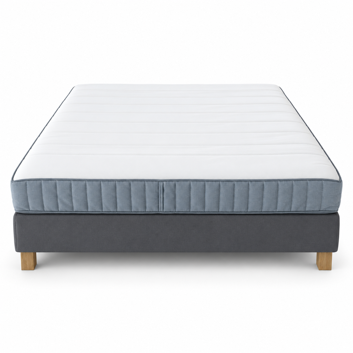 IKEA King Bed with Mattress & 2 IKEA Side Drawers – Grey – 180 × 200 cm