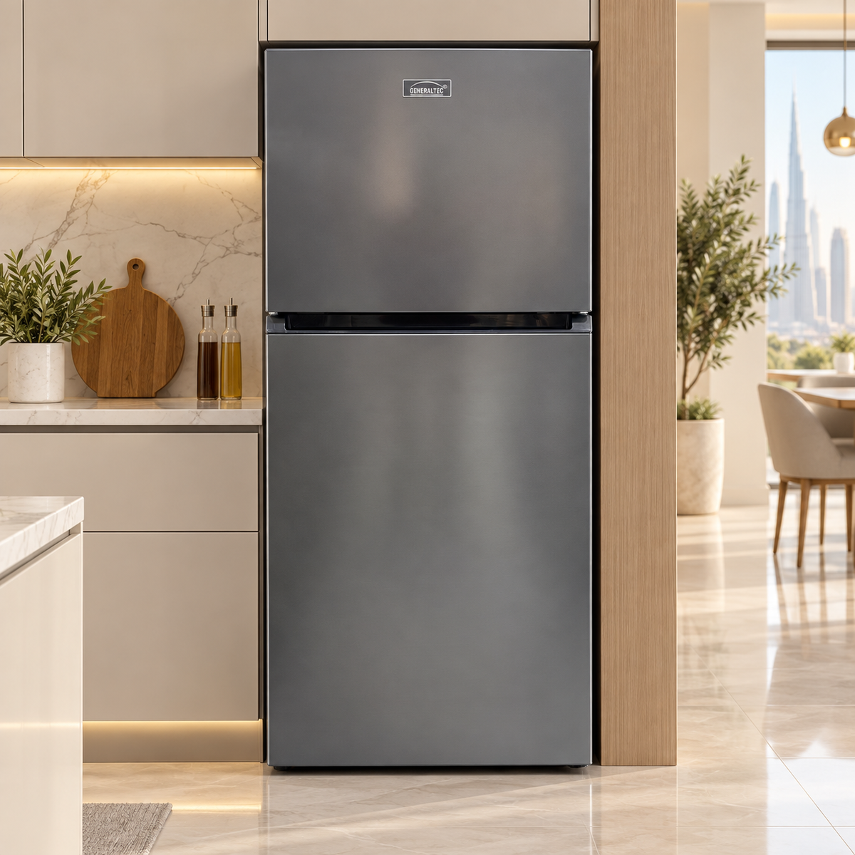 Generaltec GR600KS 420L No Frost Top Mount Refrigerator – Silver