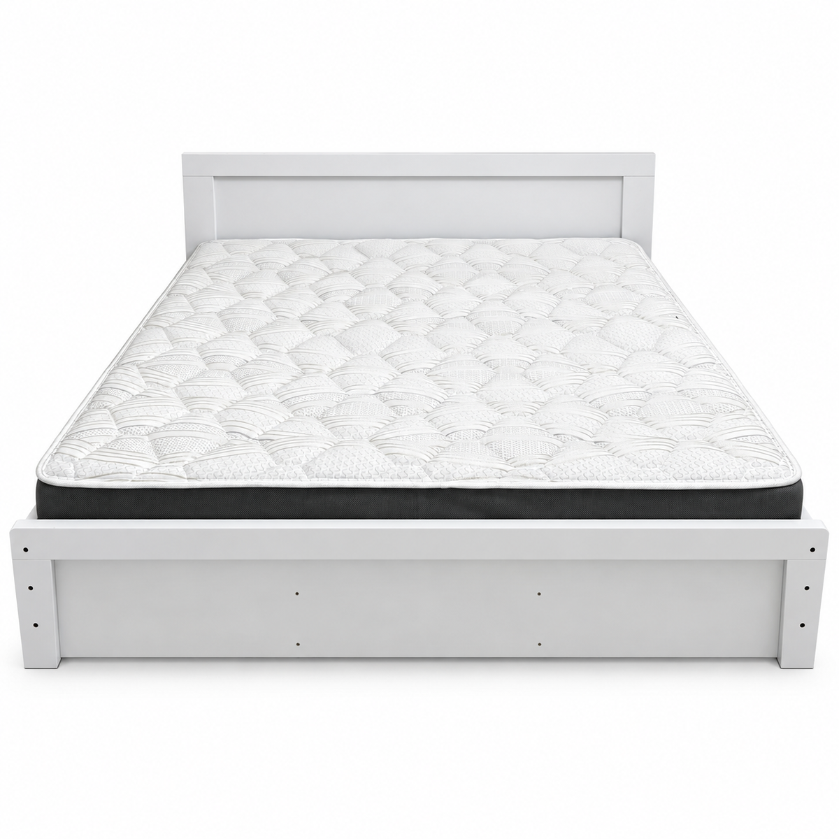 Home Box White King Bed Frame with Mattress – 180 × 200 cm