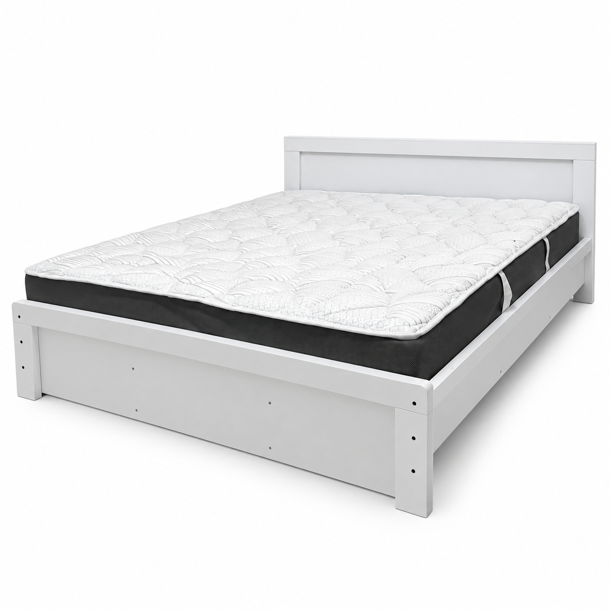 Home Box White King Bed Frame with Mattress – 180 × 200 cm