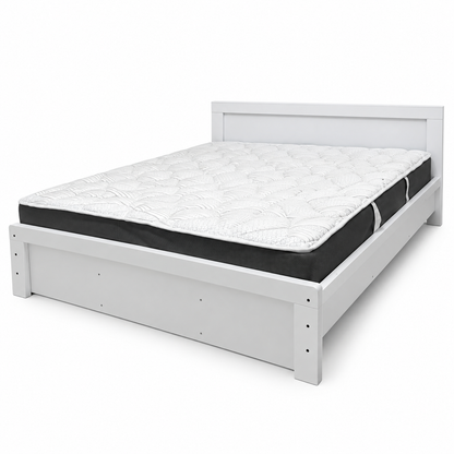 Home Box White King Bed Frame with Mattress – 180 × 200 cm
