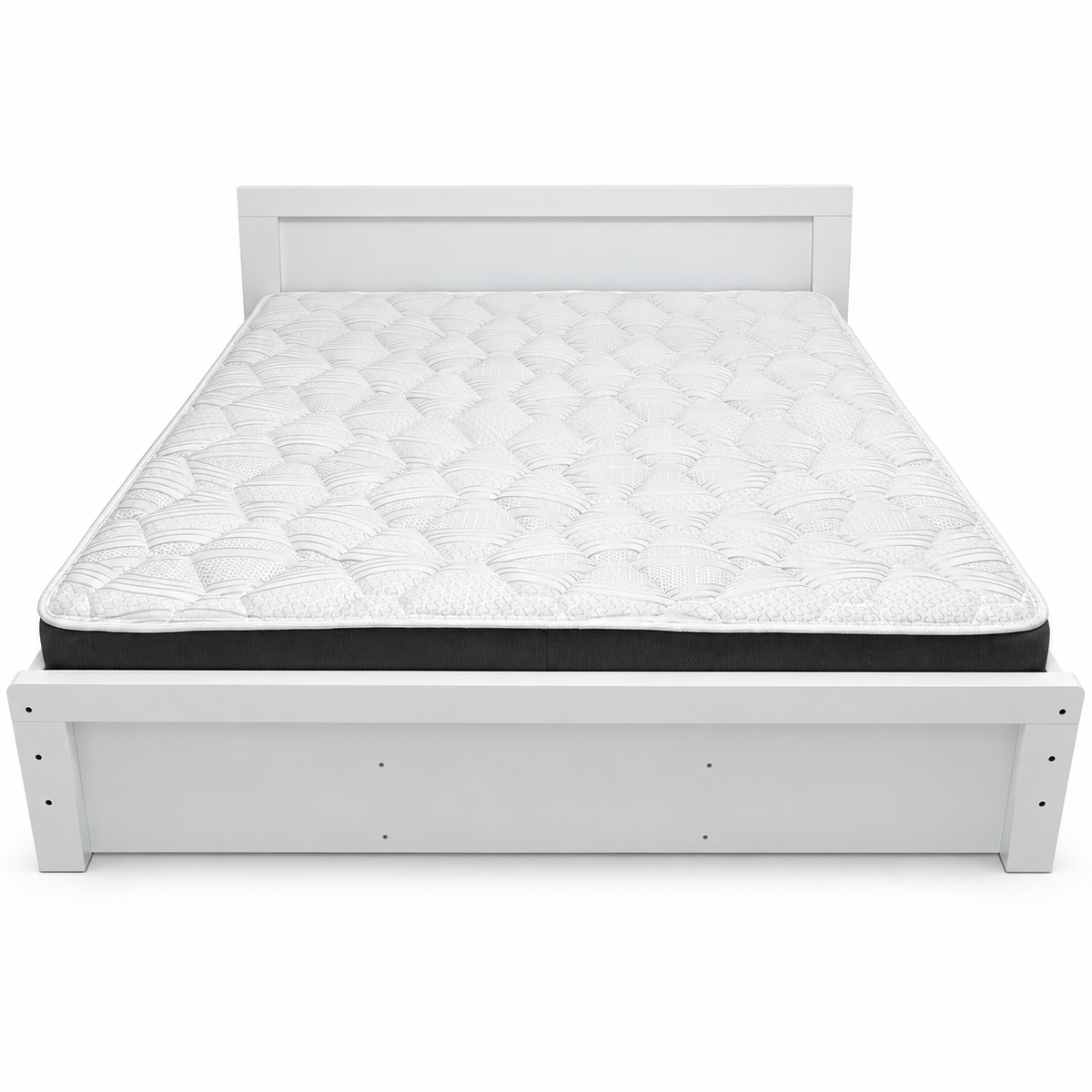 Home Box White King Bed Frame with Mattress – 180 × 200 cm