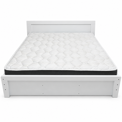 Home Box White King Bed Frame with Mattress – 180 × 200 cm