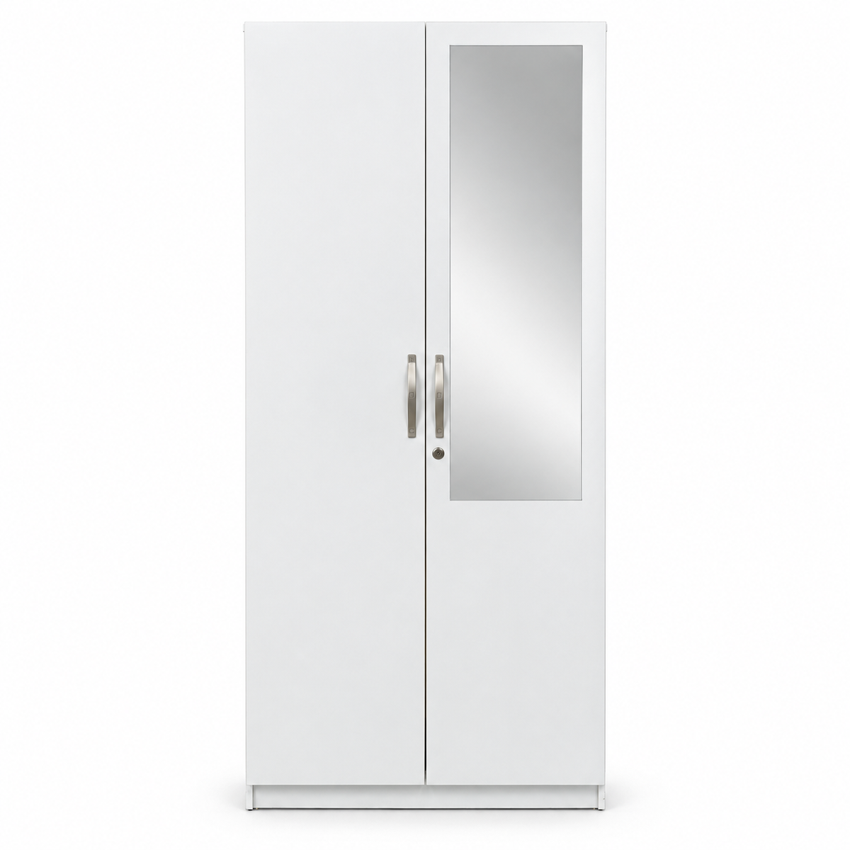 Home Box Kulltorp Plus 2-Door Wardrobe with Mirror & Lock – White – 80 × 52 × 182 cm