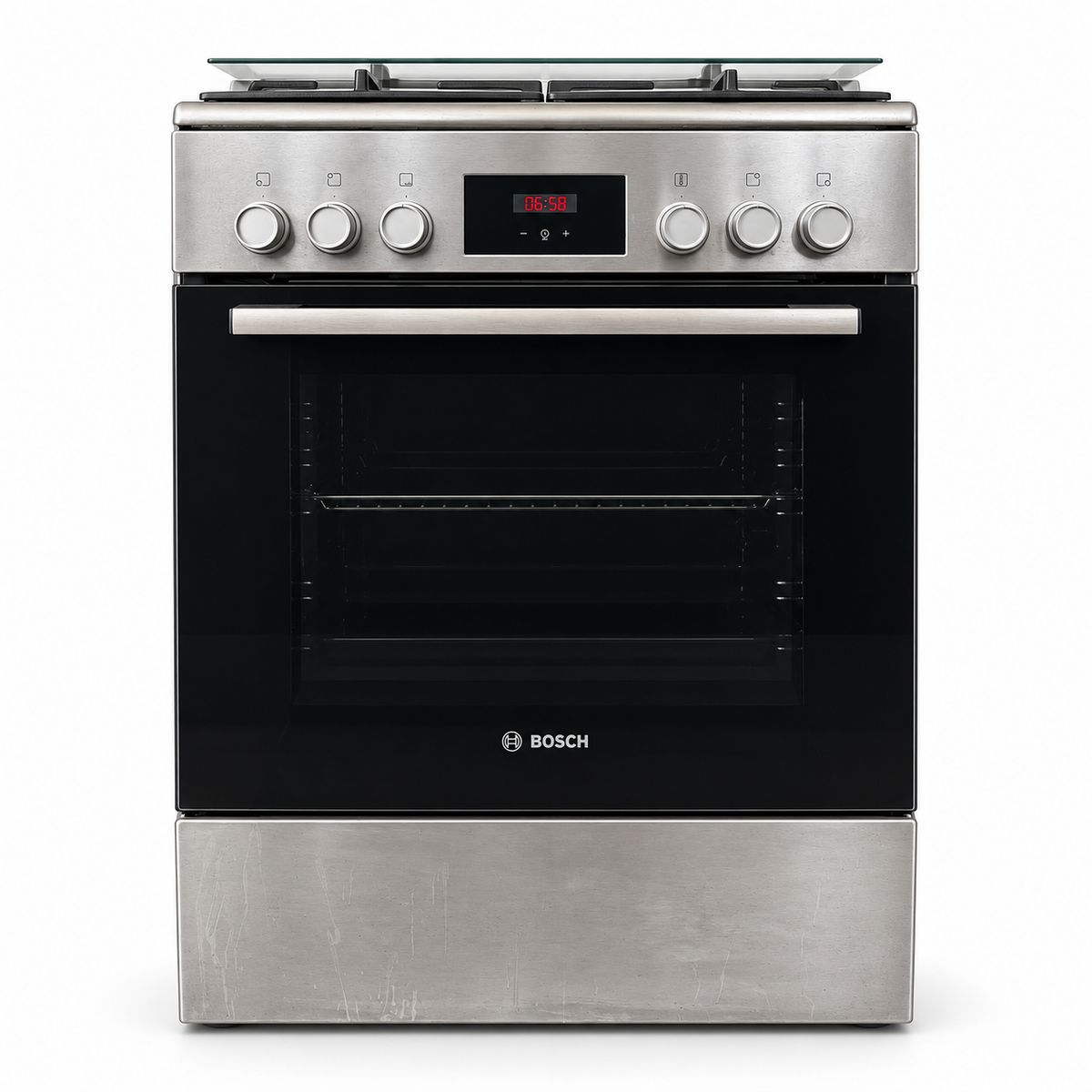 Bosch Series 4 HXQ38AE50M 60cm Dual-Fuel Cooker – 4 Gas Burners & Electric Oven – Stainless Steel