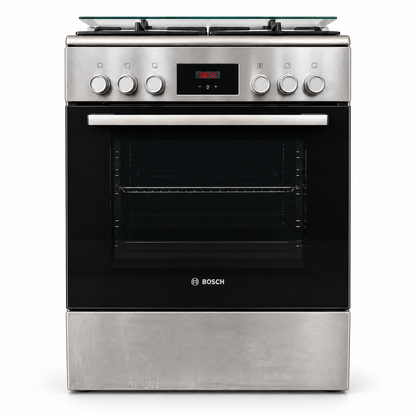 Bosch Series 4 HXQ38AE50M 60cm Dual-Fuel Cooker – 4 Gas Burners & Electric Oven – Stainless Steel